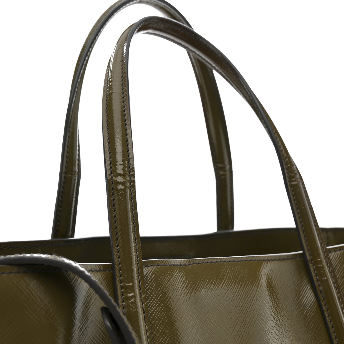 Saffiano Vernice Shopping Tote Militare