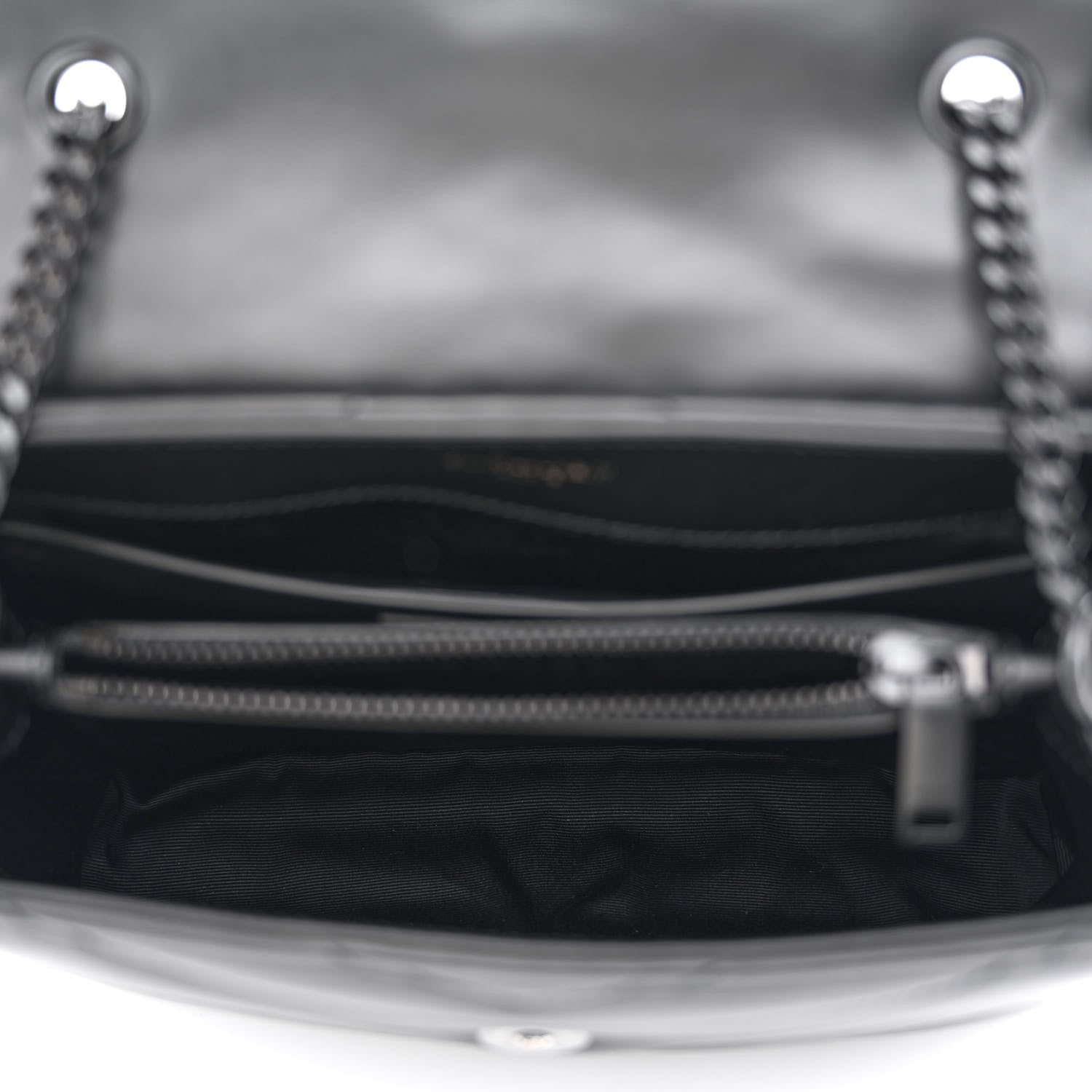 Saint Laurent Calfskin Y Quilted Monogram Monochrome Small Loulou Chain Satchel Black 4 of 9