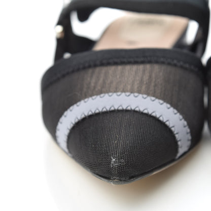Fendi Technical Mesh Colibri Slingback Ballerina Flats 37.5 Black Asfalto 14 of 15