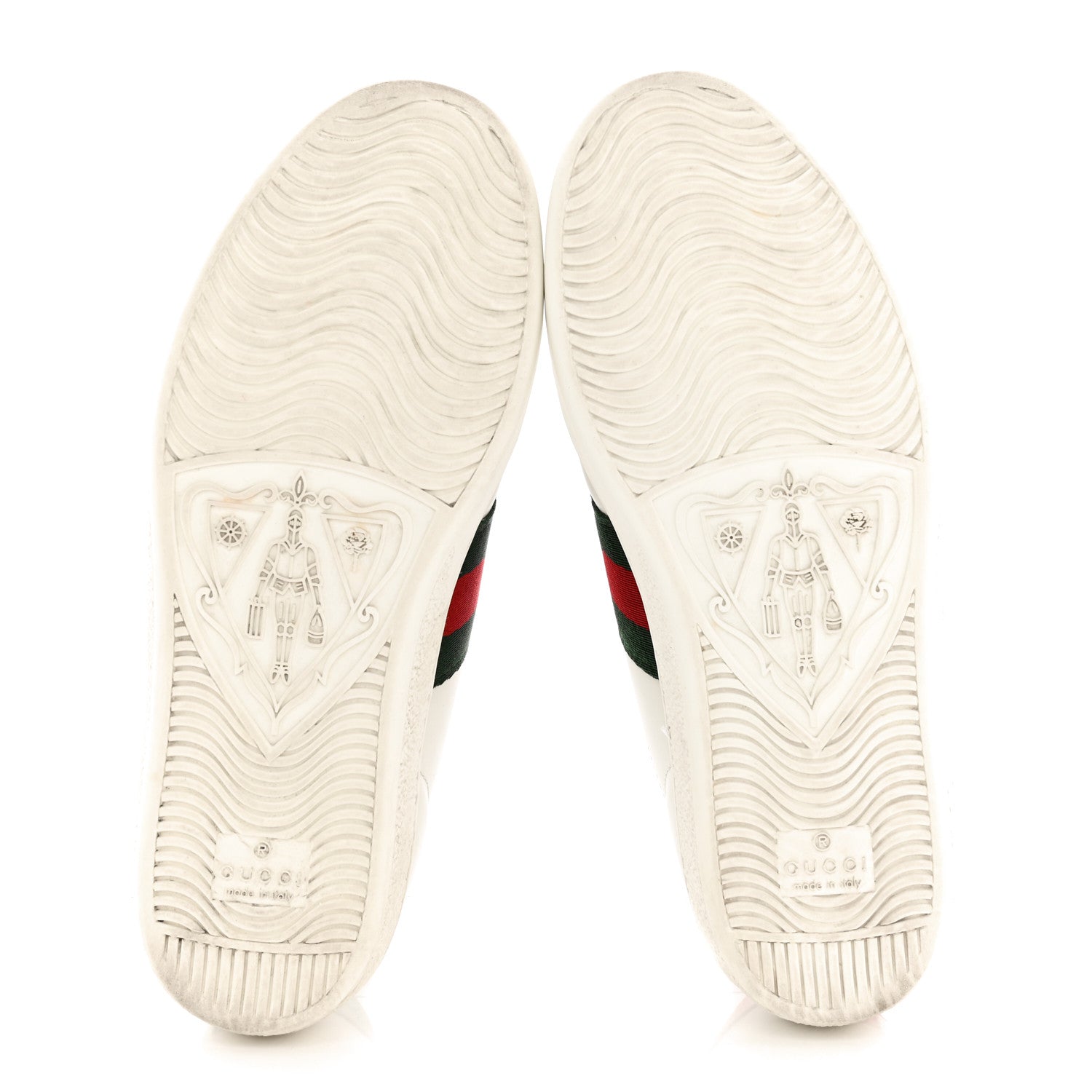 Gucci Calfskin Ayers Bee Embroidered Womens Ace Sneakers 35 White Green 5 of 12