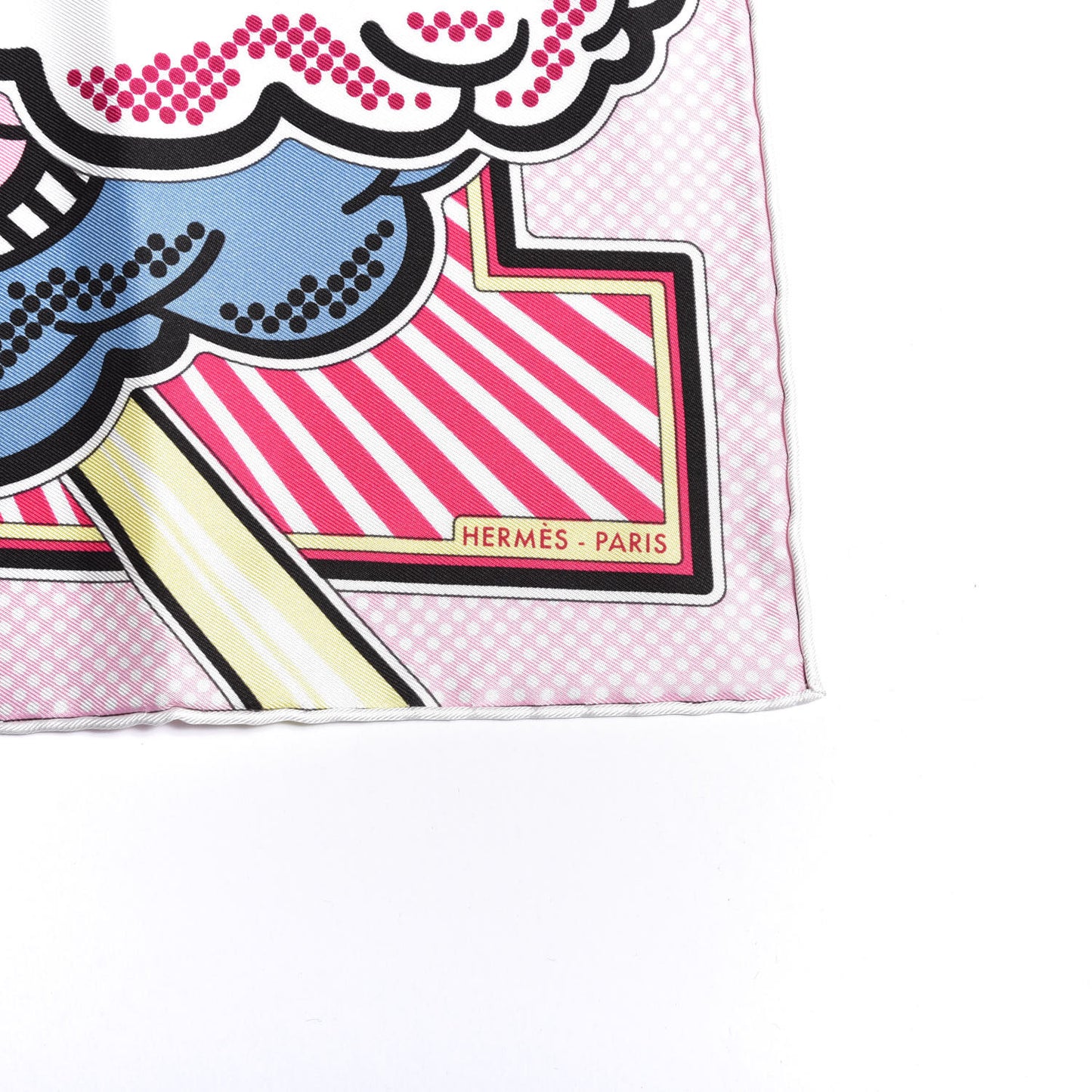 Silk Pegase Pop Pocket Square Rose Bleu Jean Jaune