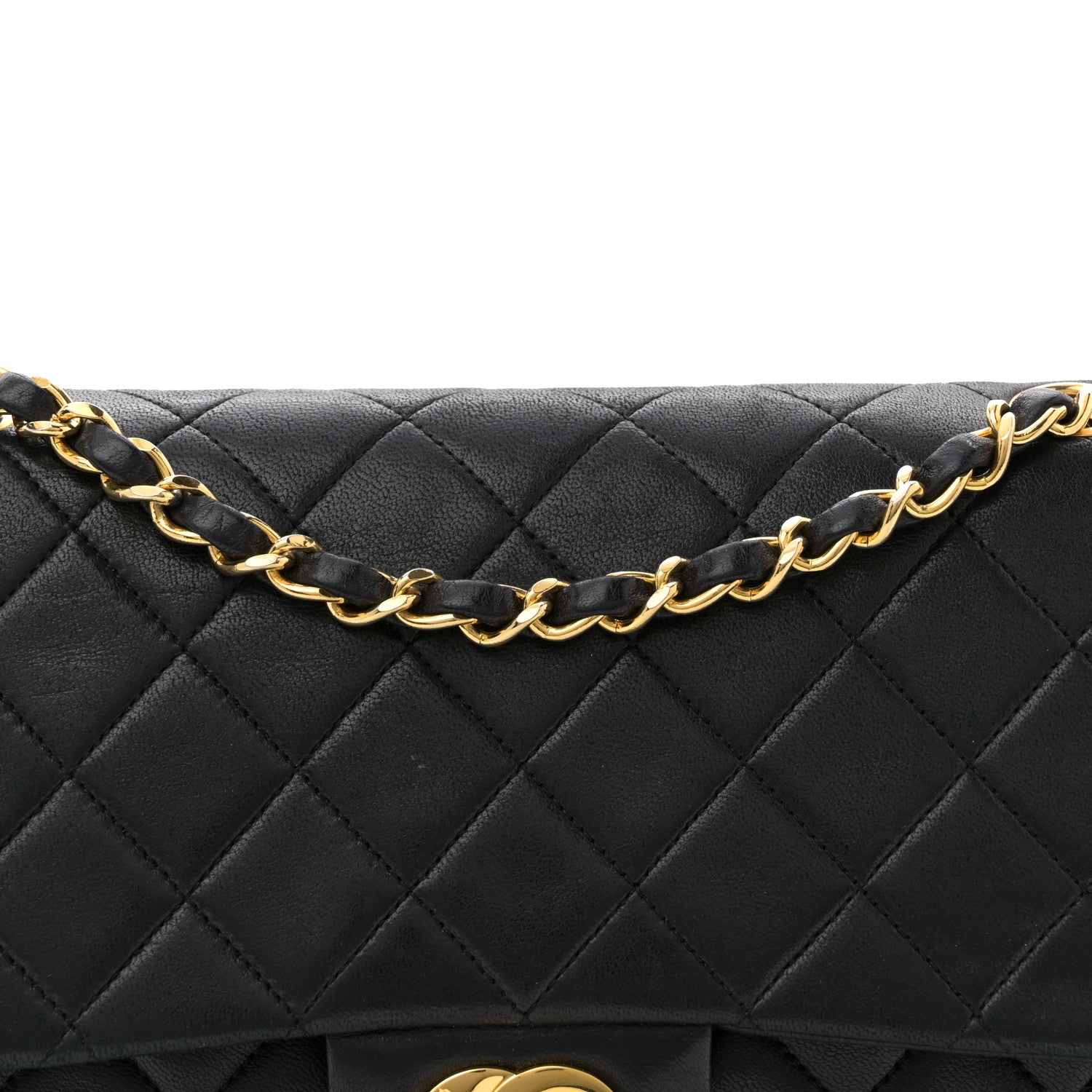 Chanel Lambskin Quilted Medium Double Flap Black 8 of 11