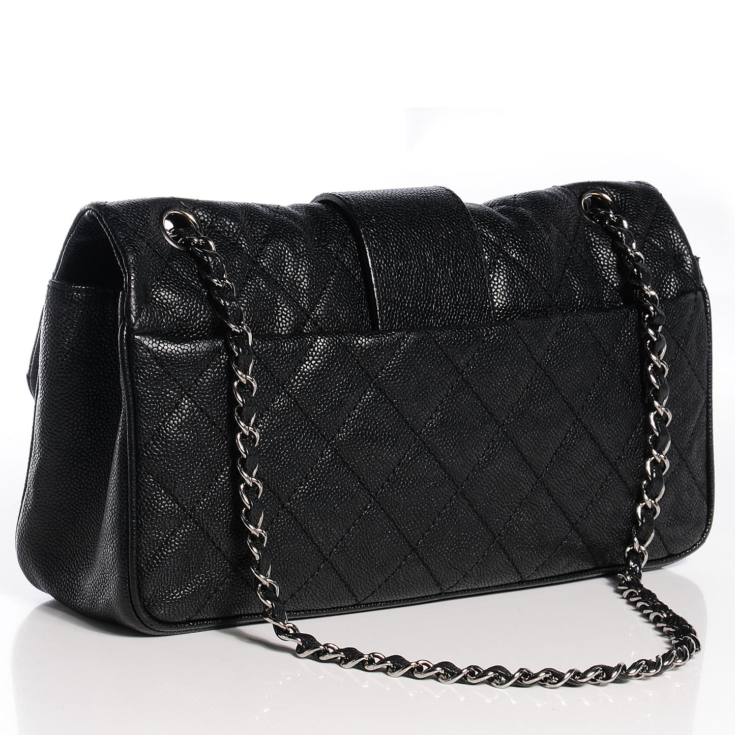 Caviar Jumbo Mademoiselle Flap Black