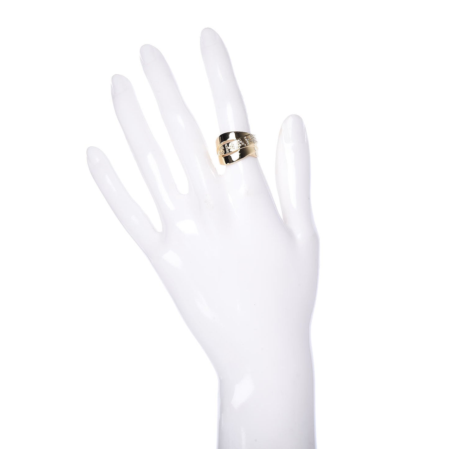 CHANEL18K Yellow Gold Diamond Bolduc Ring 52 6