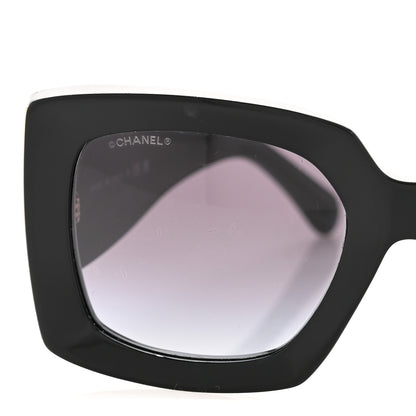 Chanel Acetate Rectangle Sunglasses 5435 Black 8 of 9