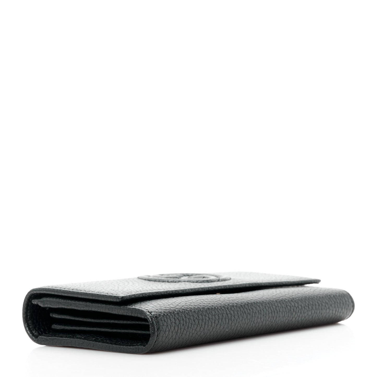 Pebbled Calfskin Large Soho Continental Wallet Black
