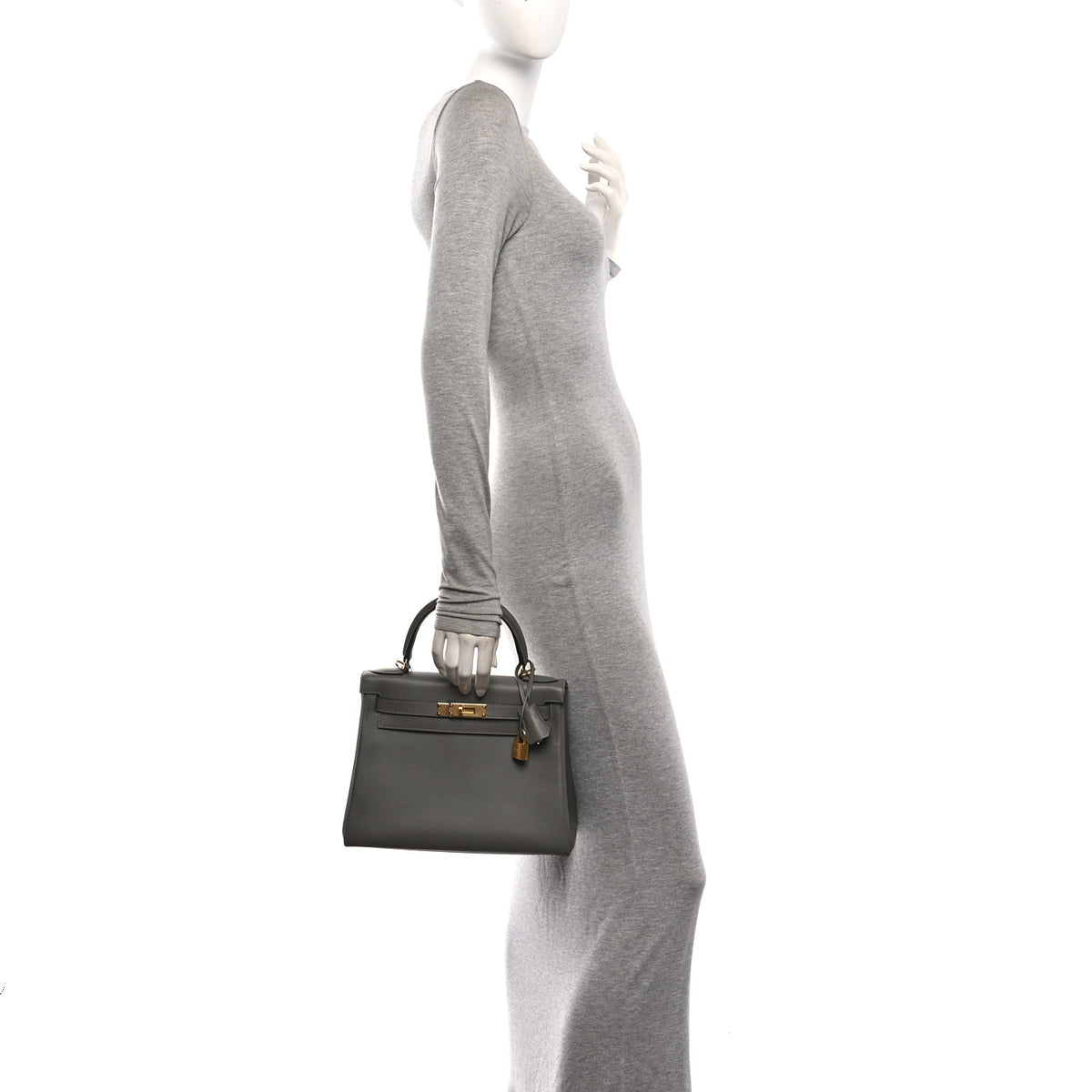 Hermes Evercolor Kelly Retourne 28 Gris Meyer 2 of 11