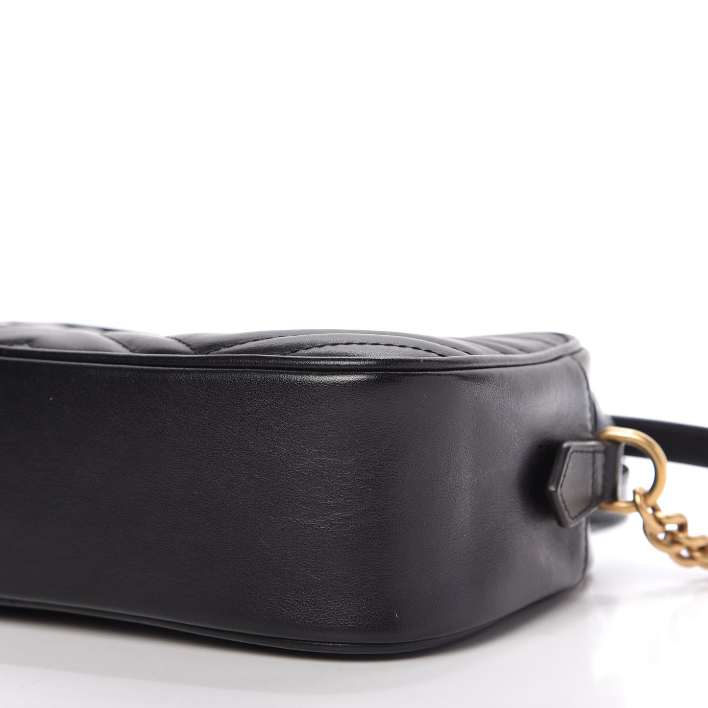 Calfskin Matelasse Small GG Marmont Chain Shoulder Bag Black