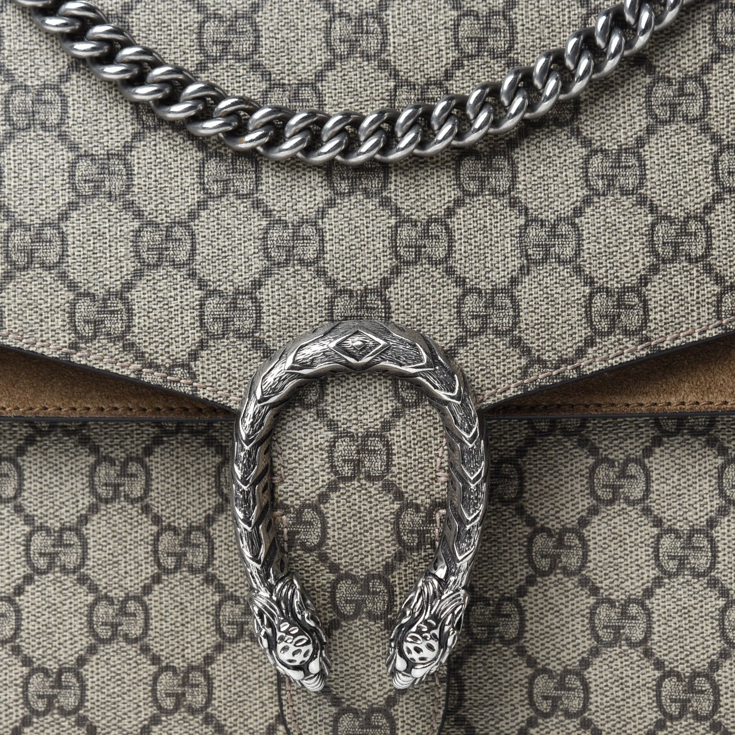 GG Supreme Monogram Medium Dionysus Shoulder Bag Taupe