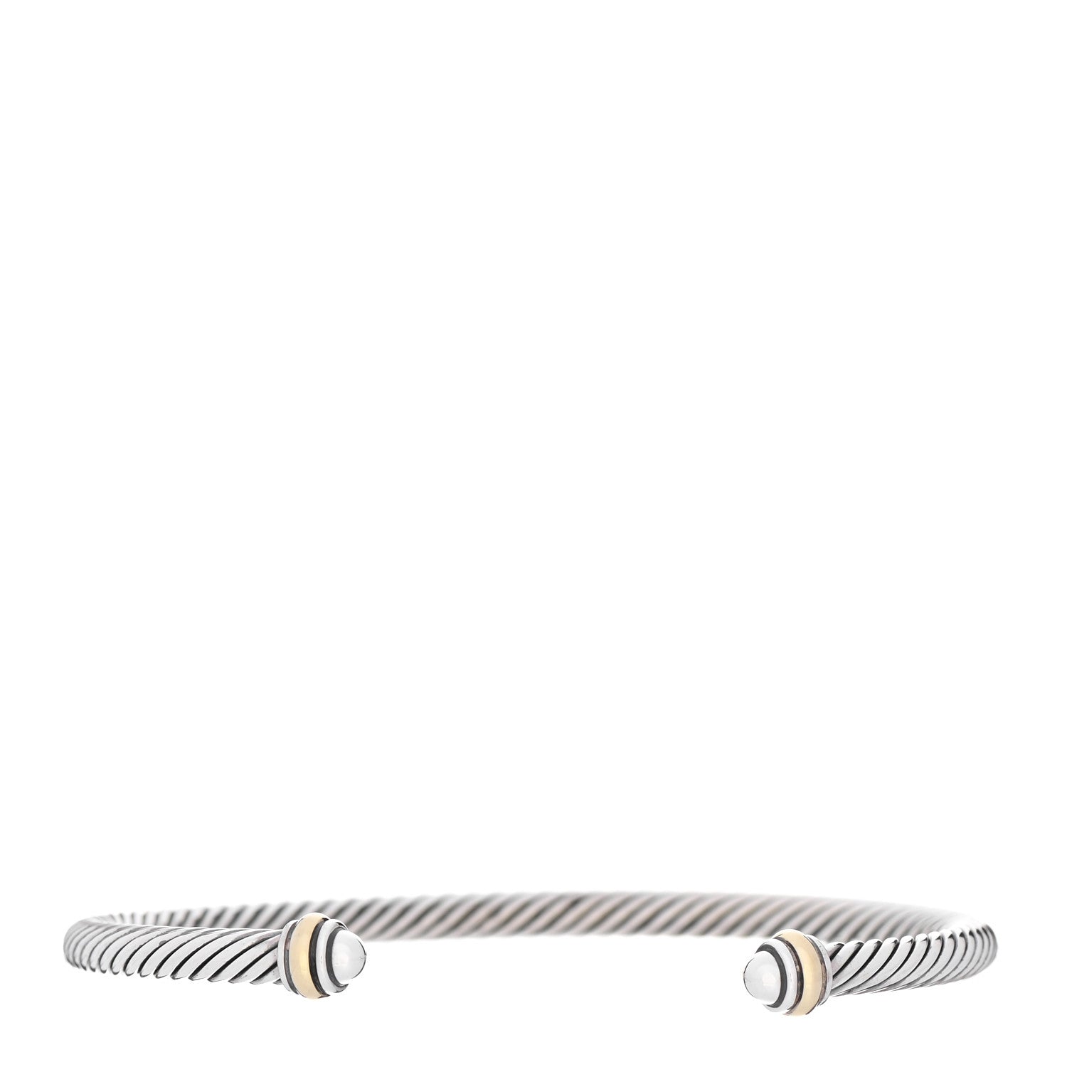 David Yurman Sterling Silver 18K Yellow Gold 4mm Cable Classics Bracelet 1 of 4