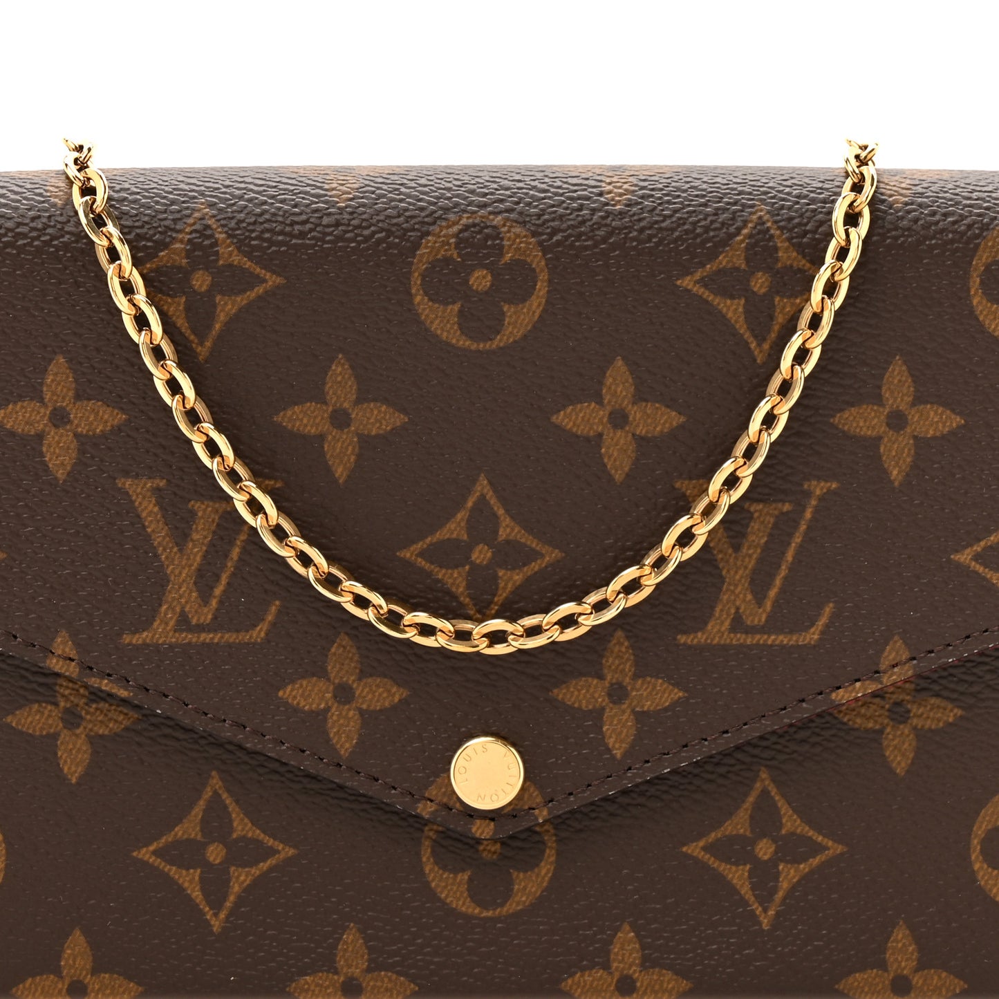 Monogram Pochette Felicie Chain Wallet Fuchsia