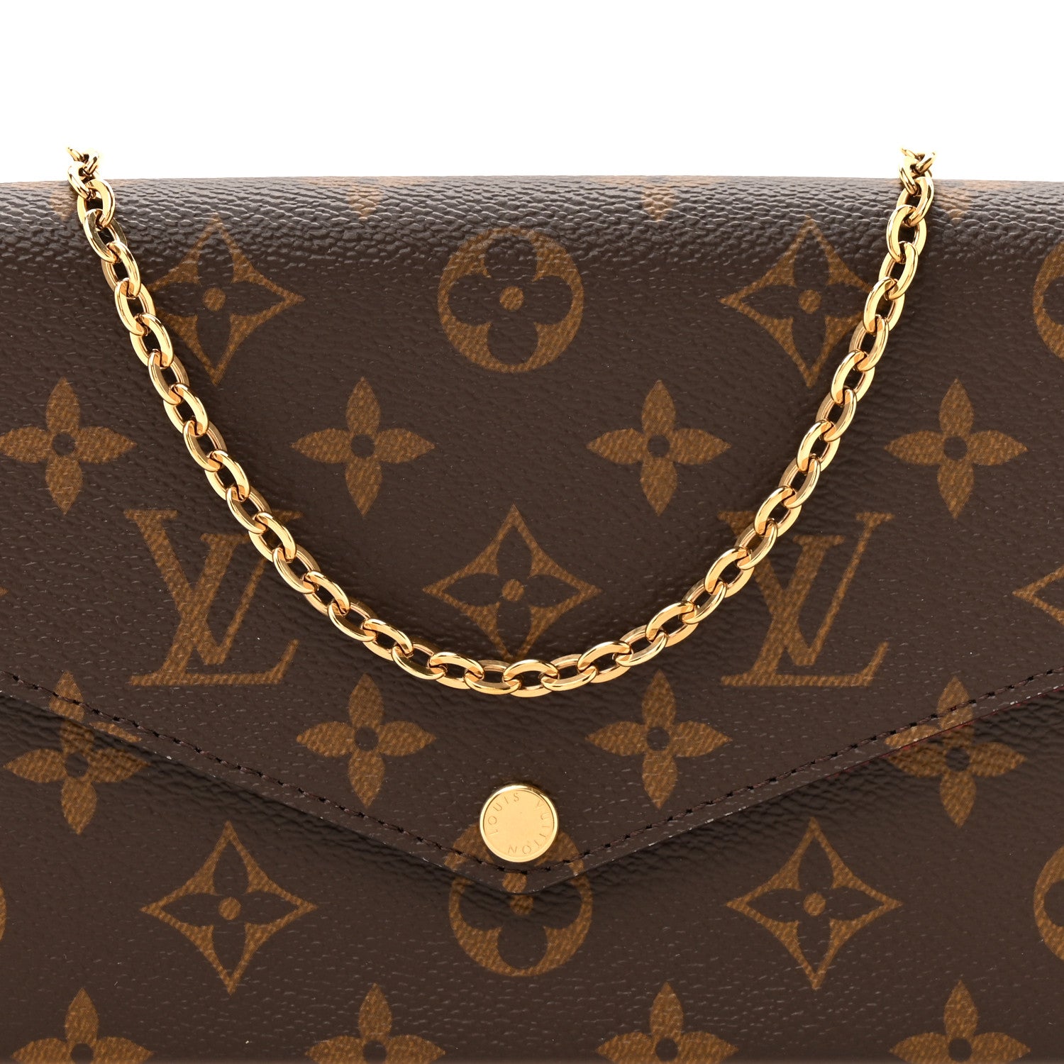 Louis Vuitton Monogram Pochette Felicie Chain Wallet Fuchsia 10 of 13