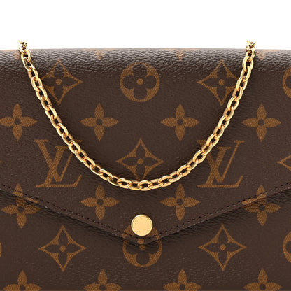 Louis Vuitton Monogram Pochette Felicie Chain Wallet Fuchsia 10 of 13