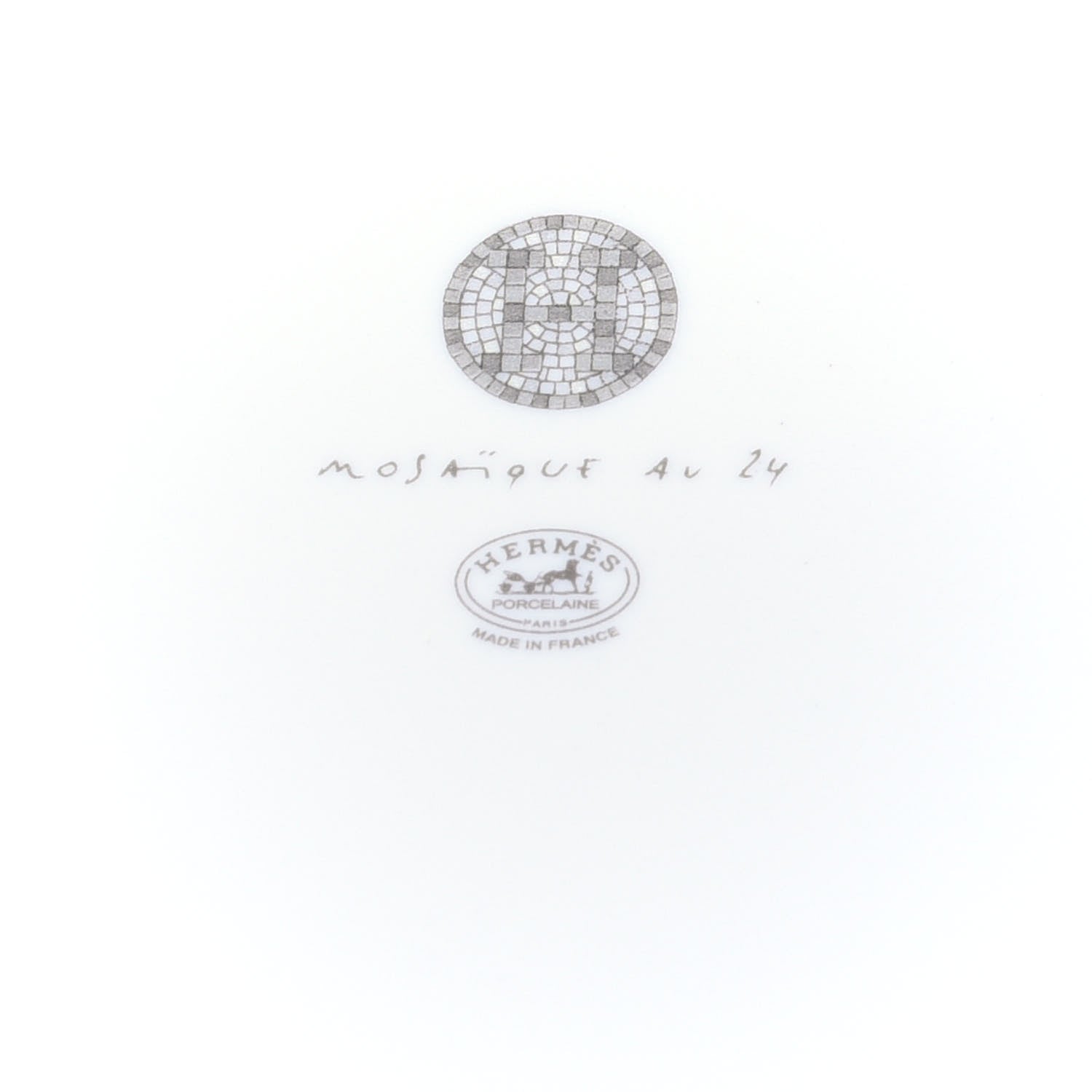 Hermes Porcelain Mosaique Au 24 Sushi Plate Platine 3 of 5