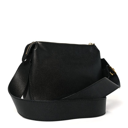 Burberry Soft Grain Calfskin House Check Small Helmsley Crossbody Black 3 of 14