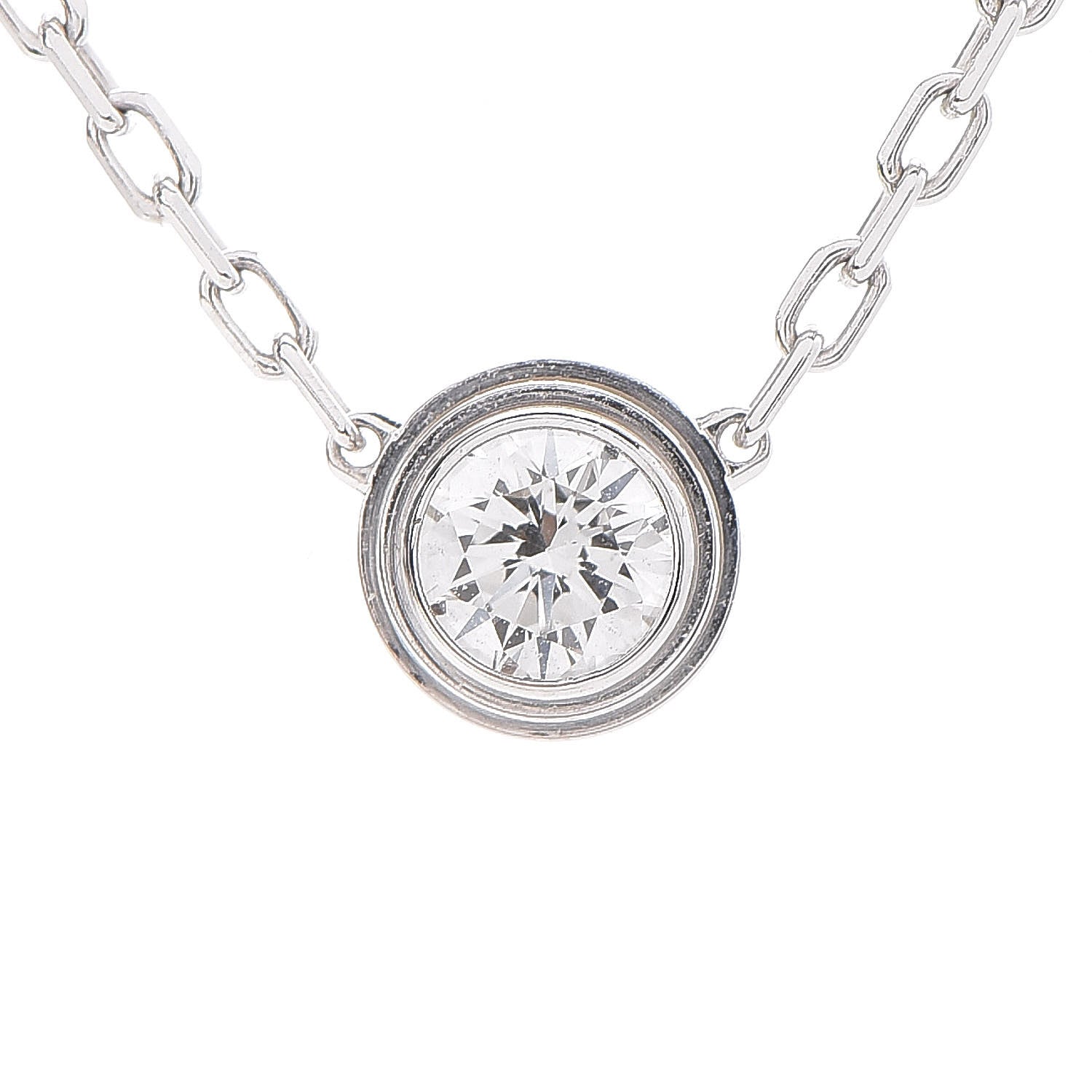 Cartier 18K White Gold Diamond LM D'Amour Pendant Necklace 4 of 6