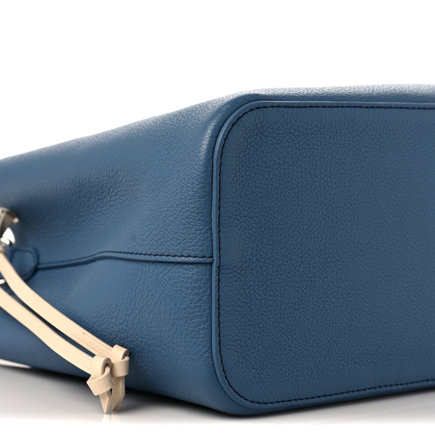 Calfskin Lockme Bucket Blue Jean