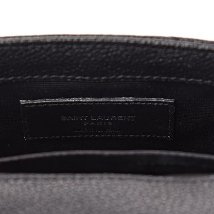 Saint Laurent Grained Calfskin Matelasse Chevron Classic Monogram Baby Chain Bag Black 6 of 9
