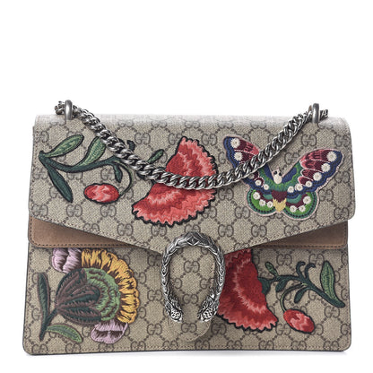Gucci GG Supreme Monogram Embroidered Medium Dionysus Shoulder Bag Beige 1 of 10
