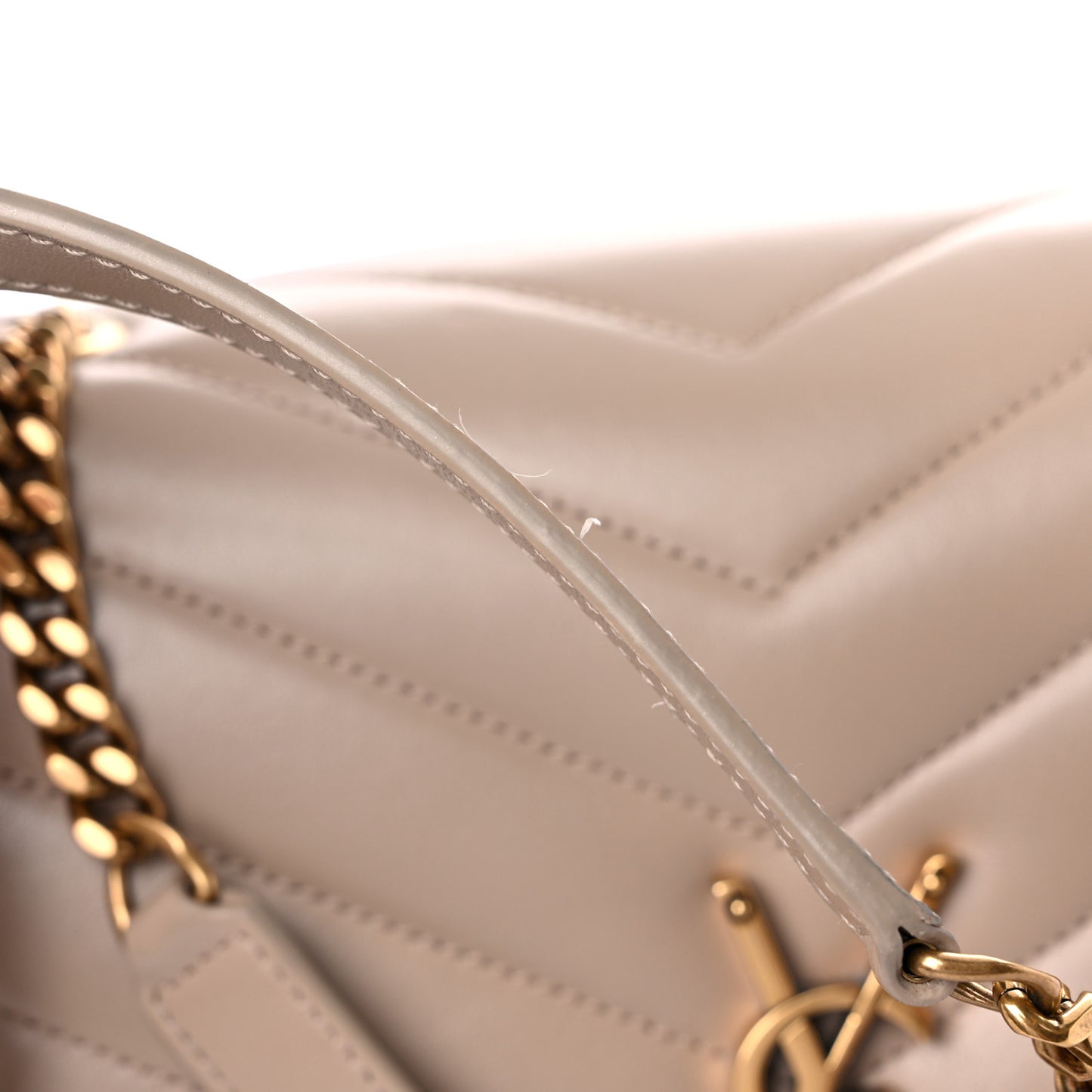 Calfskin Y Quilted Monogram Medium Loulou Chain Satchel Dark Beige