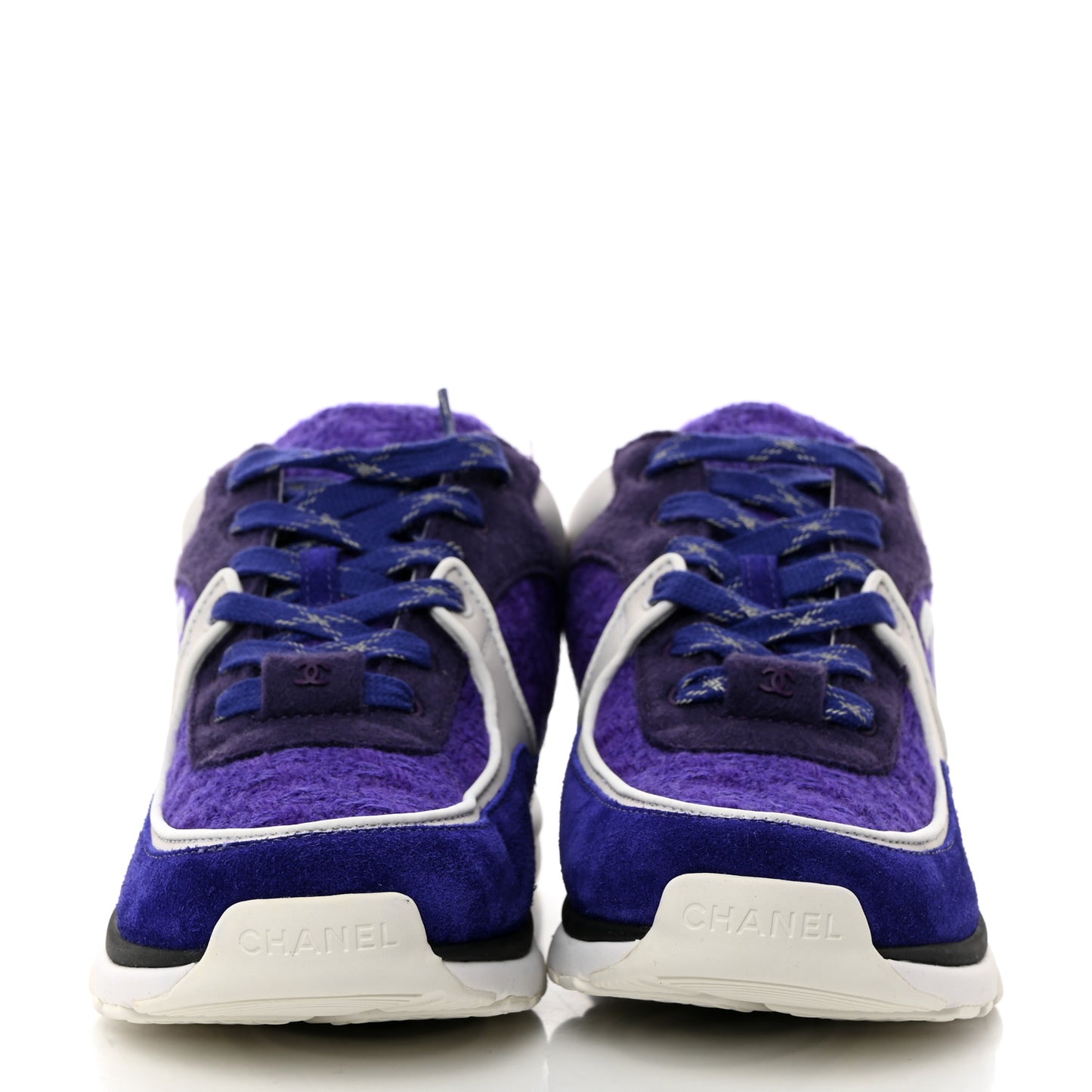 Suede Tweed Felt CC Sneakers 37.5 Purple