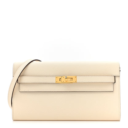 Hermes Epsom Verso Kelly Wallet To Go Nata Sesame 1 of 11
