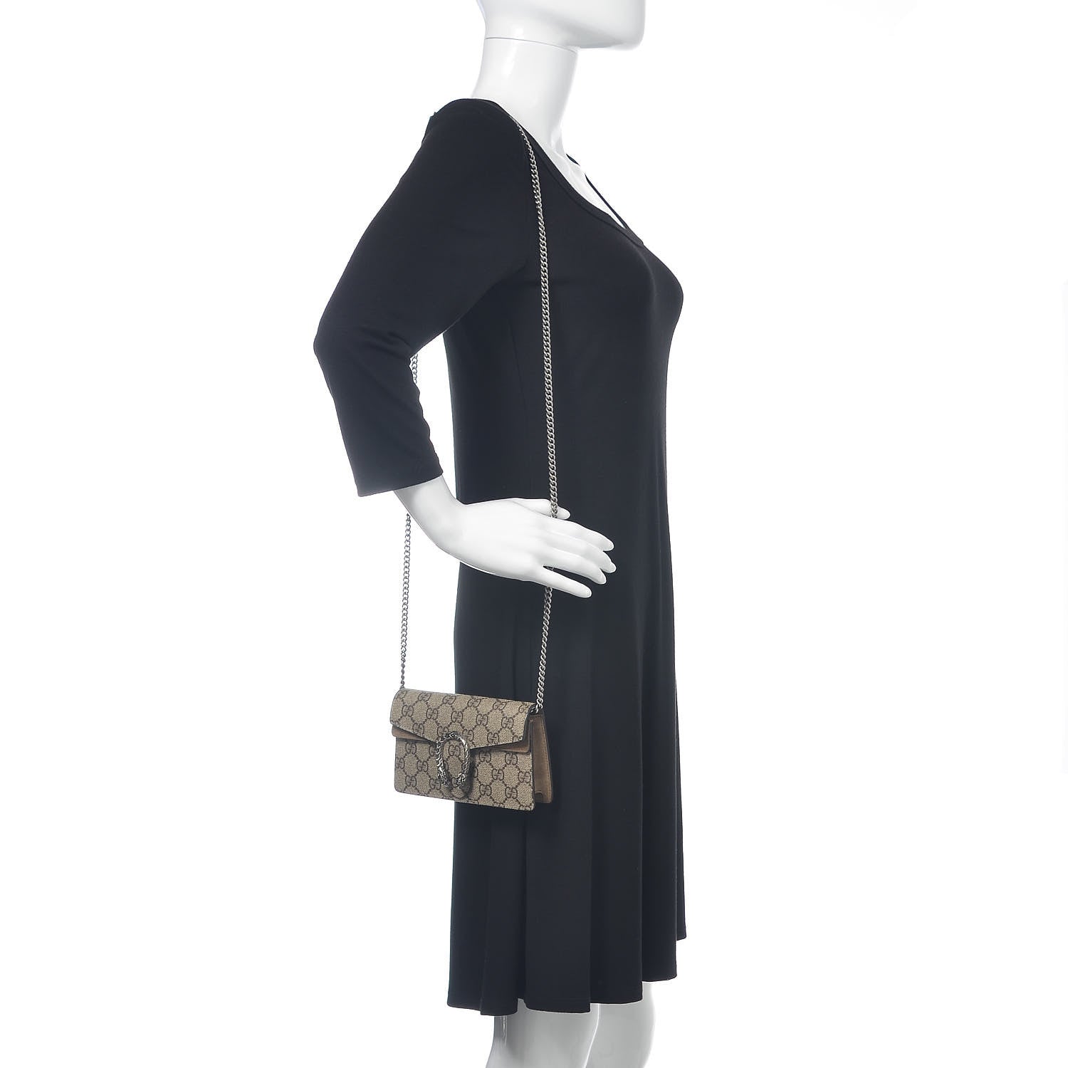Gucci GG Supreme Monogram Super Mini Dionysus Shoulder Bag Taupe 2 of 10