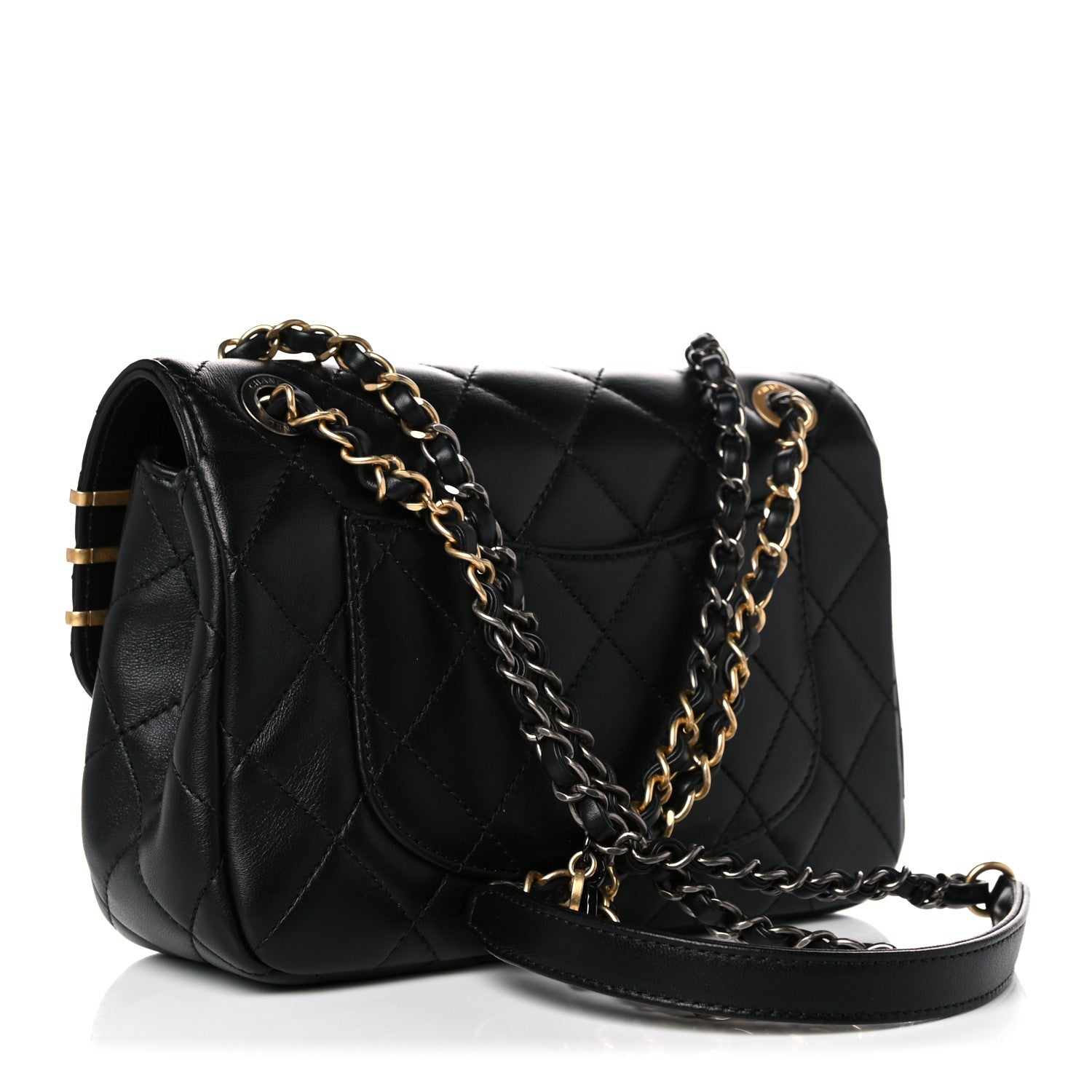 Chanel Lambskin Quilted Small Coco Clips Single Flap Black 3 of 10