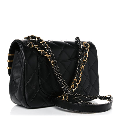 Chanel Lambskin Quilted Small Coco Clips Single Flap Black 3 of 10