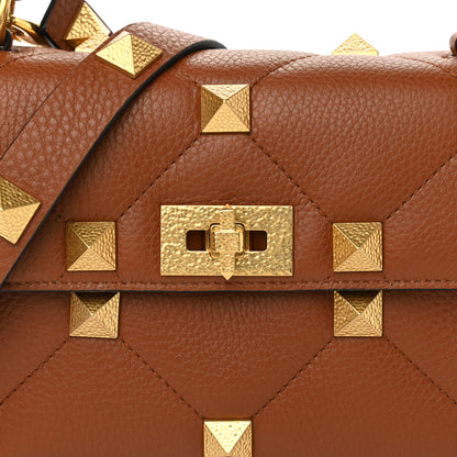 Valentino Garavani Grained Calfskin Medium Roman Stud Shoulder Bag Selleria 7 of 9