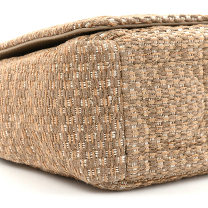 Christian Dior Calfskin Tweed Embroidered Cannage Medium Caro Bag Beige Gold 9 of 13