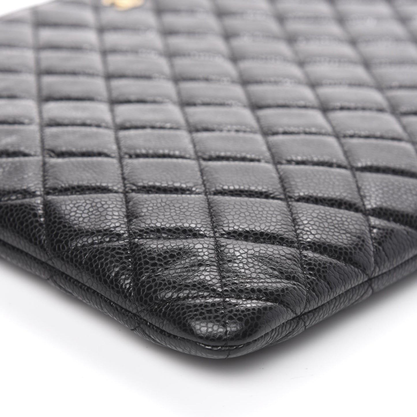Caviar Quilted Large Cosmetic Case Black