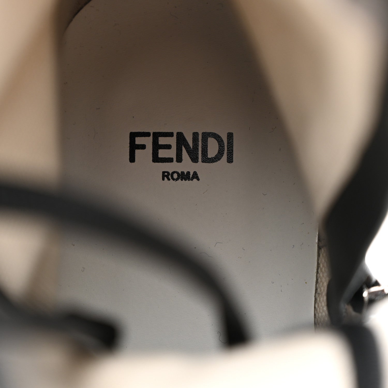 Fendi Canvas Floral Print Logo Bi-Color Womens Biker Boots 37 White Black 6 of 8