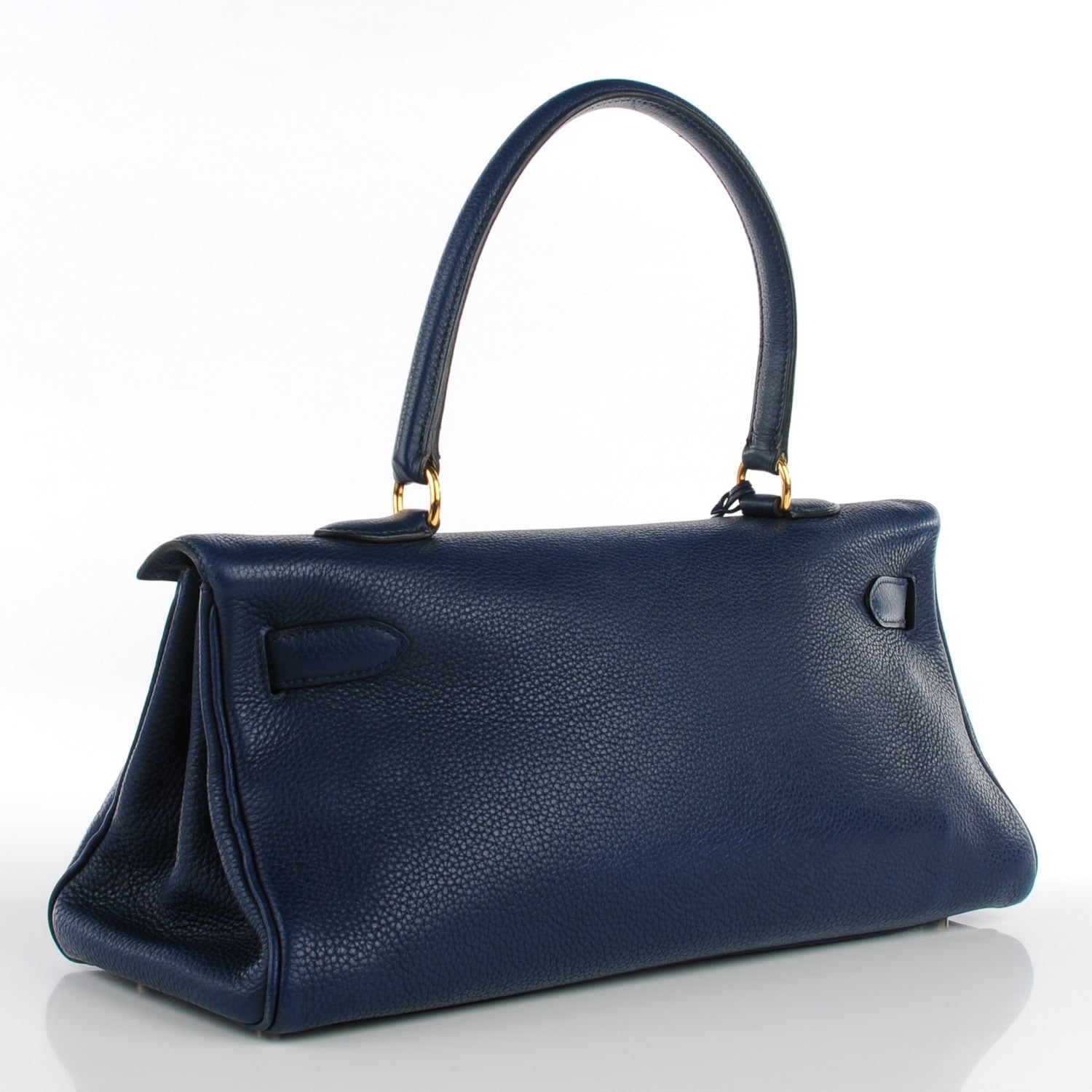 Hermes Taurillon Clemence Shoulder Kelly 40 Bleu De Malte 3 of 21