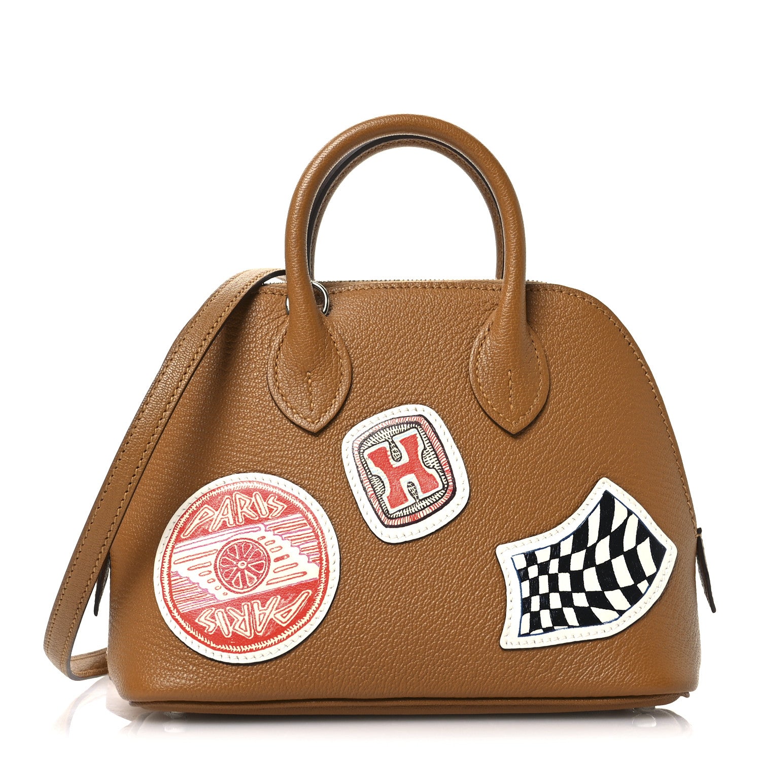 Hermes Chevre Mysore Pique Colle Mini 1923 Bolide Caramel Multicolor 1 of 12