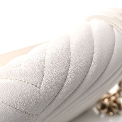 Chanel Calfskin Chevron Quilted Medium Boy Flap White 14 of 17
