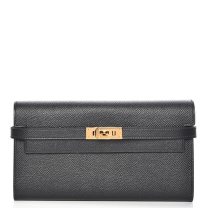 Hermes Epsom Kelly Longue Wallet Black 1 of 17