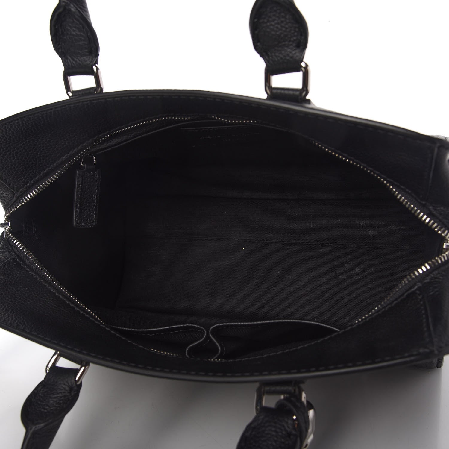 Alexander McQueen Pebbled Calfskin Small Skull Padlock Zip Around Tote Black 5 of 10