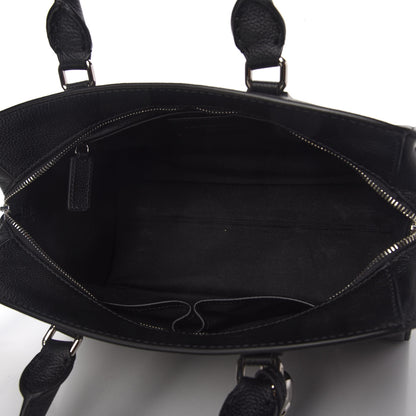 Alexander McQueen Pebbled Calfskin Small Skull Padlock Zip Around Tote Black 5 of 10