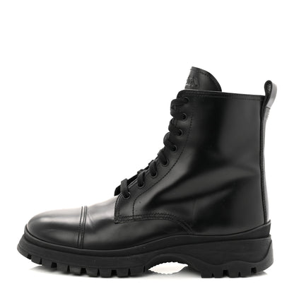 Prada Spazzolato Captoe 30mm Combat Boots 39 Black 1 of 9