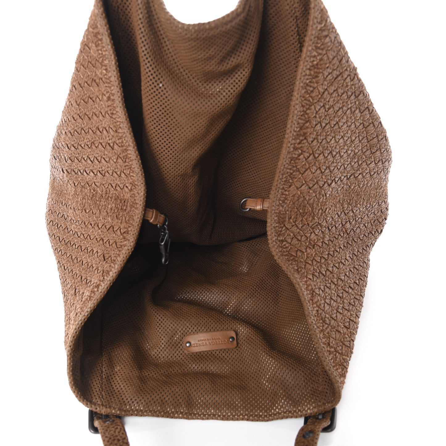 Nappa Intrecciato Perforated Tote Noce