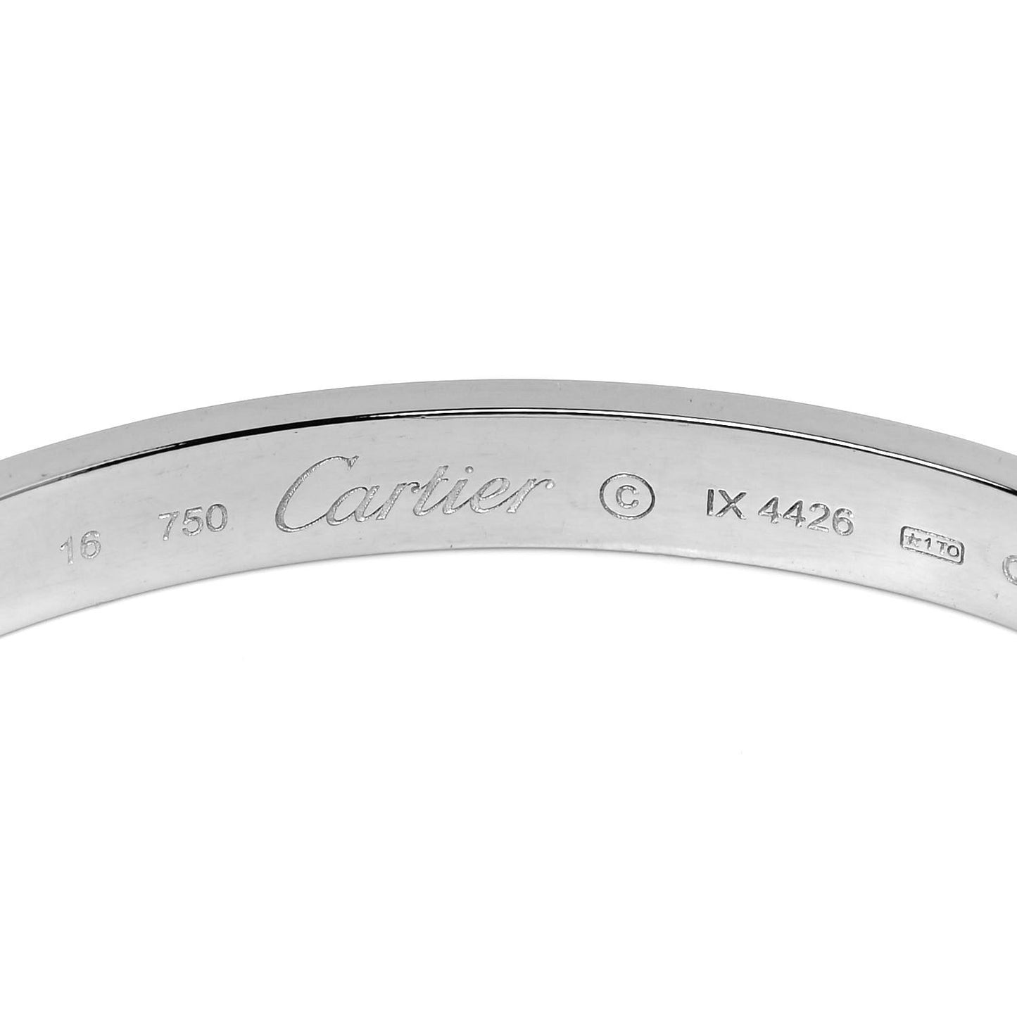 18K White Gold LOVE Bracelet 16