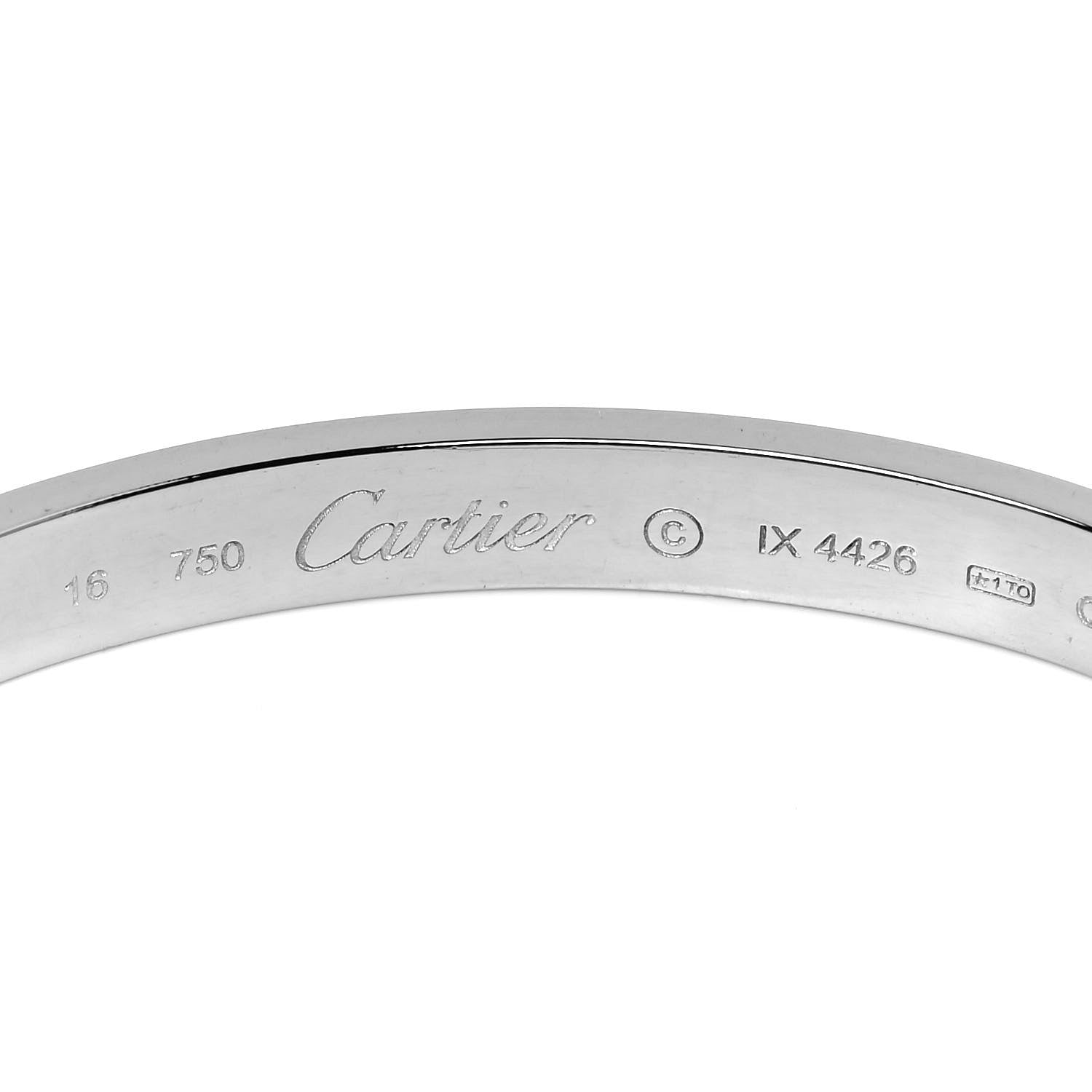 Cartier 18K White Gold LOVE Bracelet 16 4 of 4