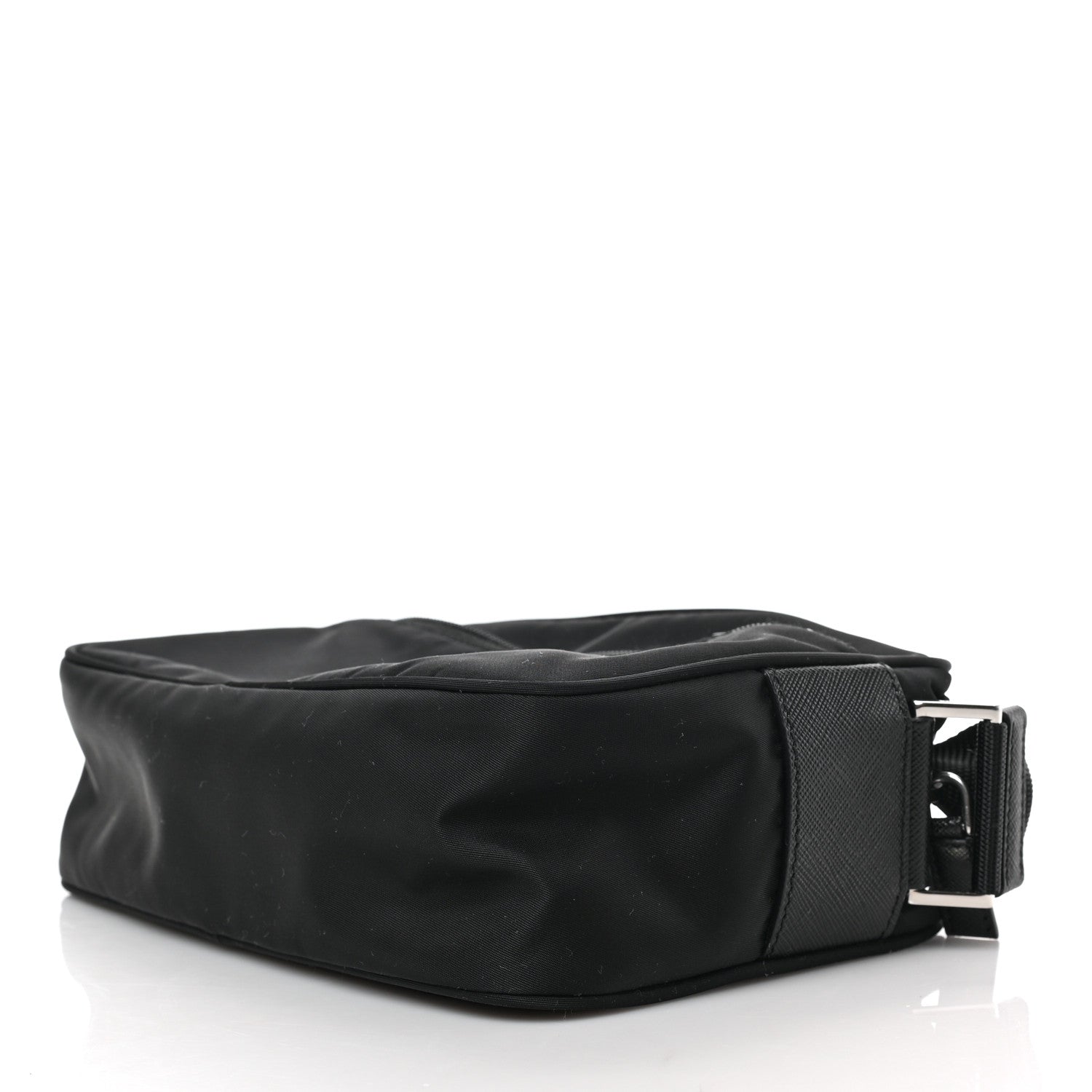 Prada Re-Nylon Vela Saffiano Pocket Double Zip Shoulder Bag Black 8 of 8
