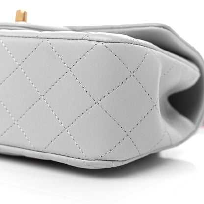 Chanel Lambskin Quilted Mini Top Handle Rectangular Flap Grey 9 of 9