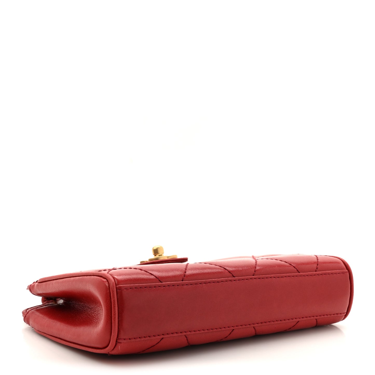 Lambskin Quilted Clutch Red