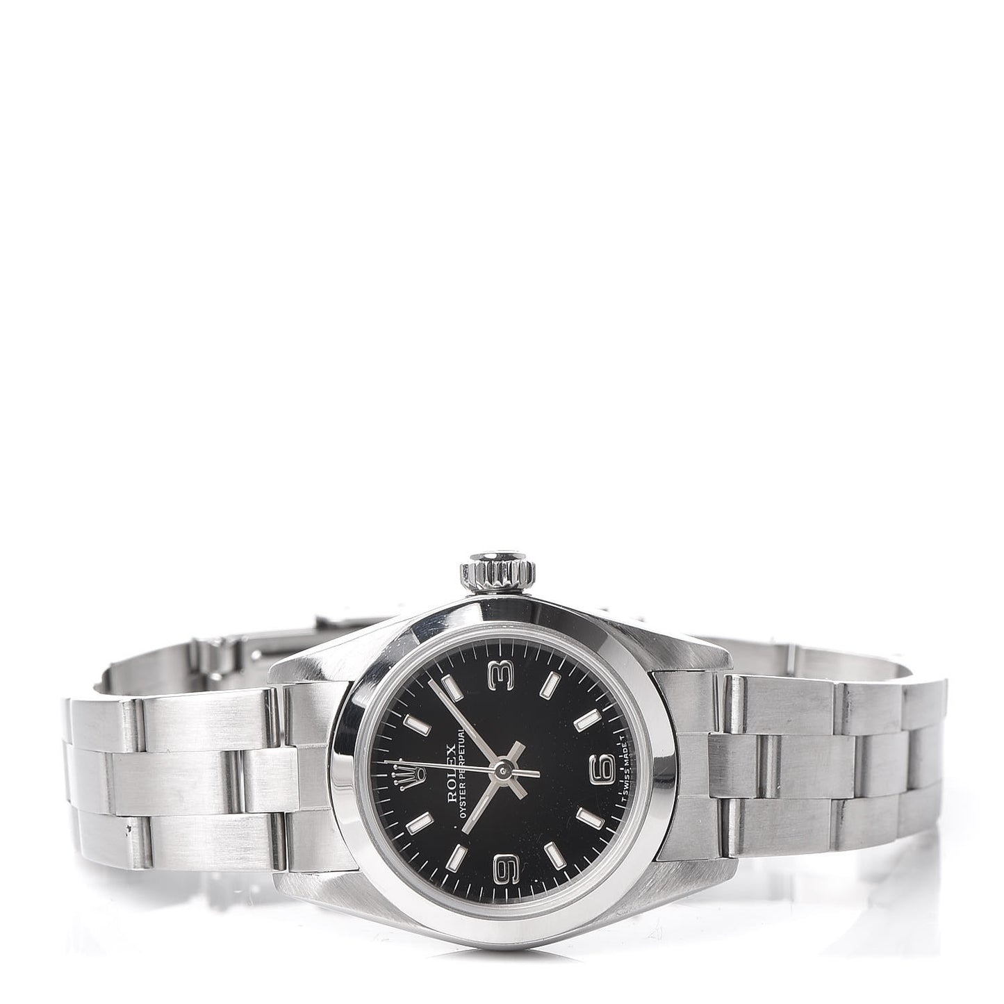 Stainless Steel 24mm Oyster Perpetual Watch Black 67180
