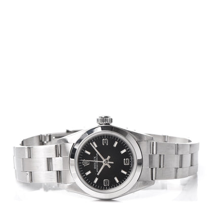 Rolex Stainless Steel 24mm Oyster Perpetual Watch Black 67180 3 of 6