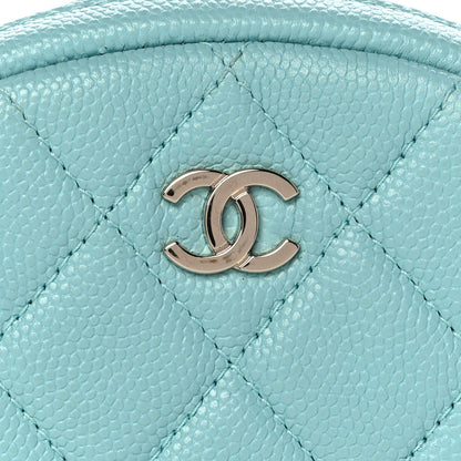 Chanel Caviar Quilted Zip Around Classic Coin Purse Light Blue 8 of 11