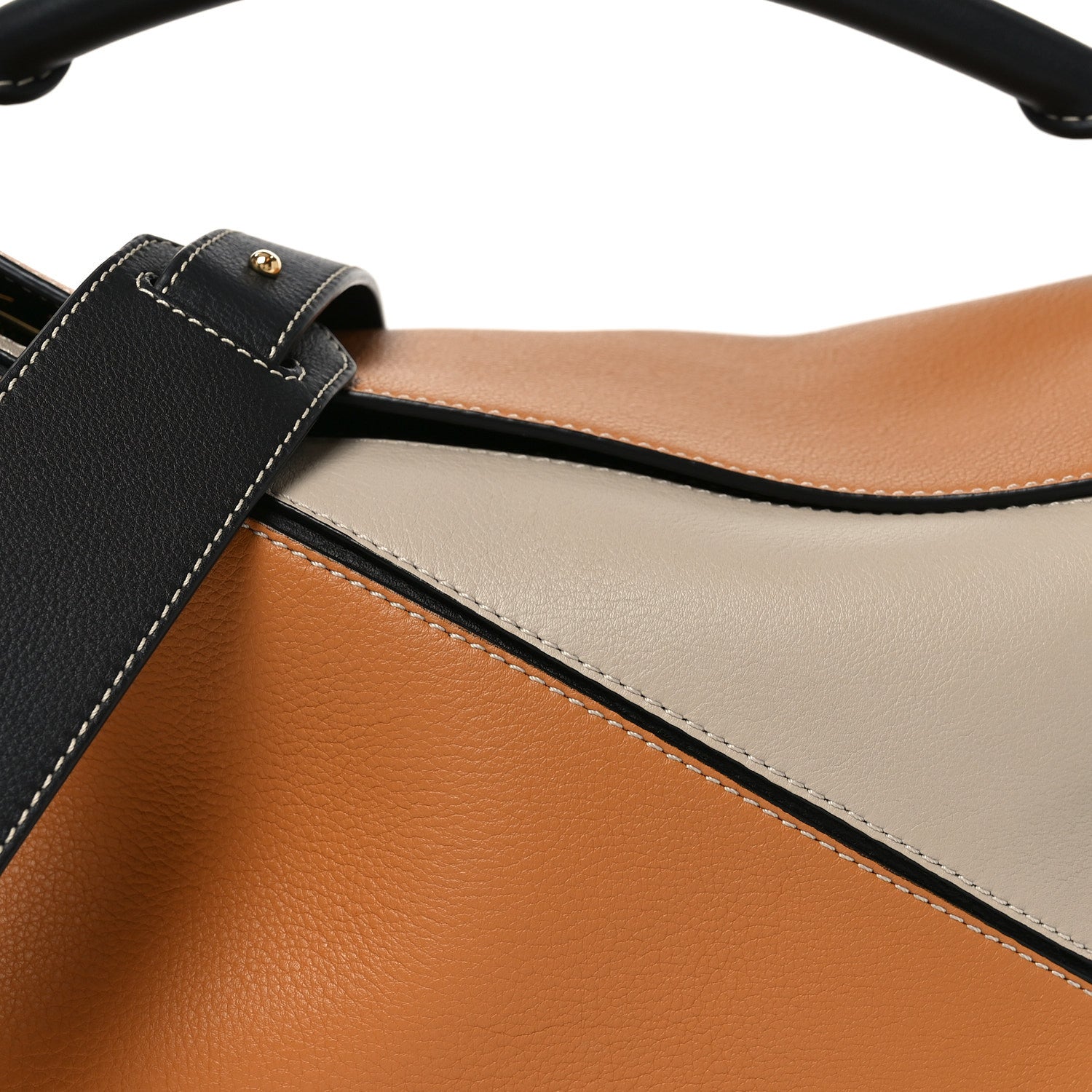 Loewe Grained Calfskin Medium Puzzle Bag Amber Light Oat 6 of 8